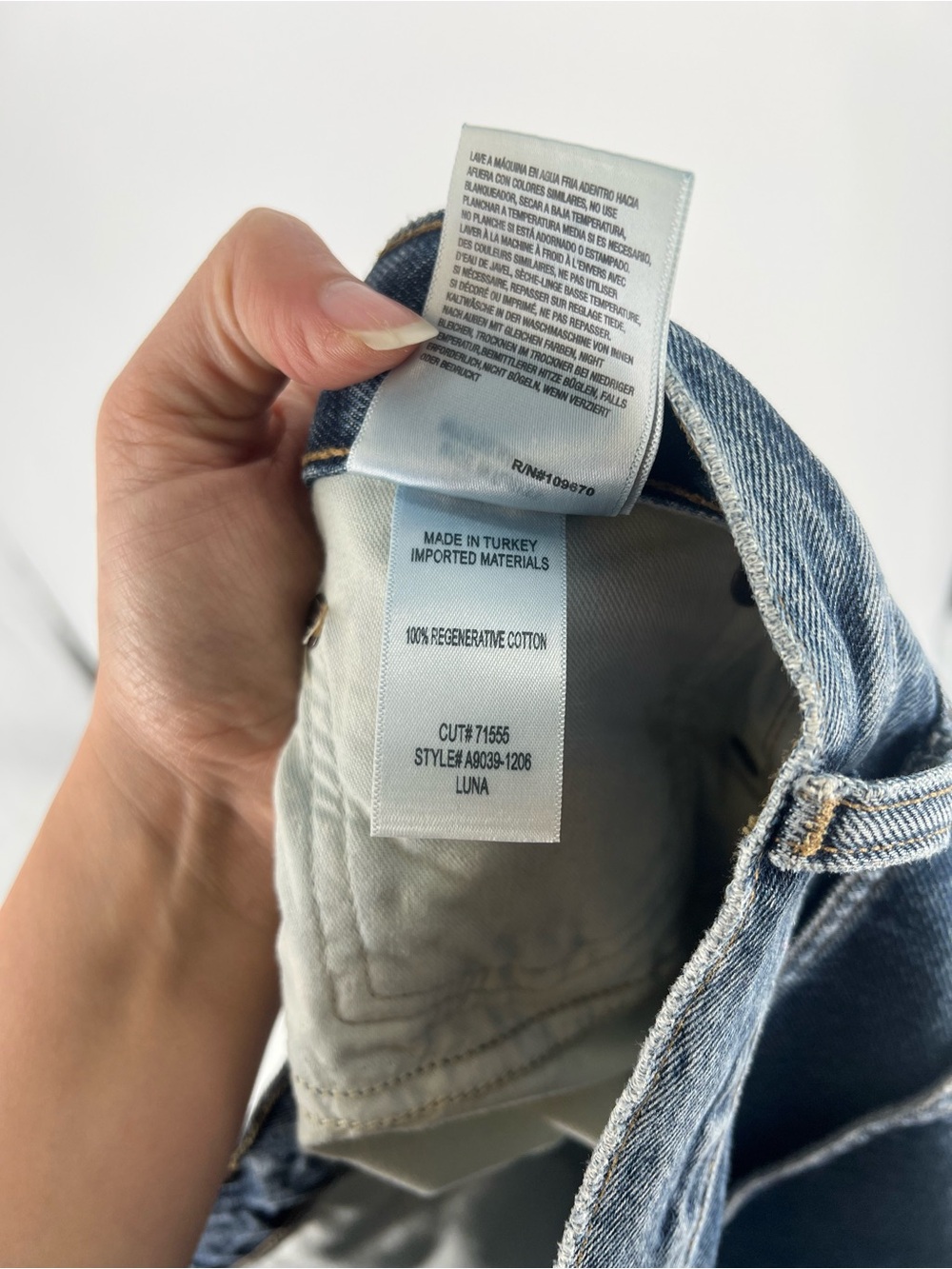 Agolde Luna Pieced Dark Wash Horseshoe Barrel Denim Jeans in Control 33 NWT - Picture 11 of 11